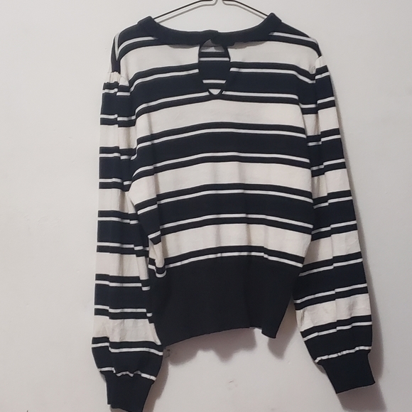 Who What Wear Black and White Stripes Sweater - Picture 2 of 10